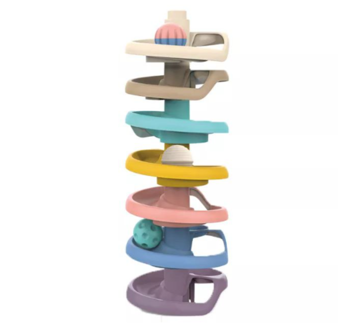 Toddlers Early Educational Spiral Stacking Tower Rolling Ball Drop Toy Set